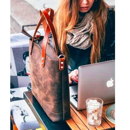 buffalo leather tote