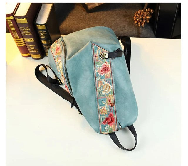 Classic Women's Embroidered Backpack