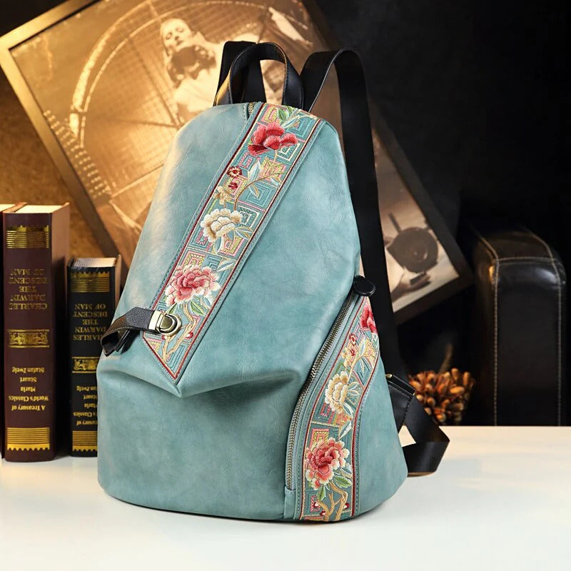 Classic Women's Embroidered Backpack