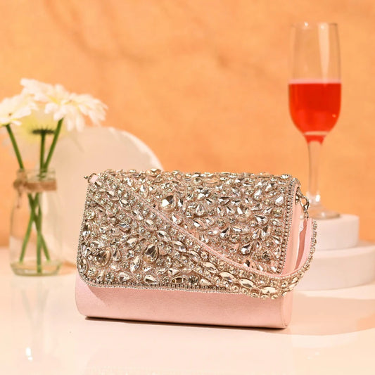 Crystal Bridal Clutch & Sling bag