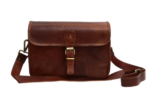 Designer Leather Camera Shoulder Bag, DSLR Satchel