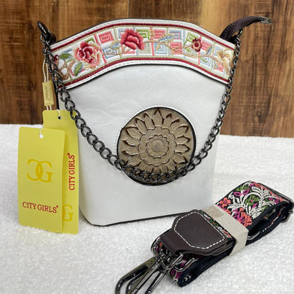 Elegant Chakra Embroidered Handheld Shoulder Bag