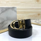 Elegant Curved C Design Casual Genuine Leather Belt