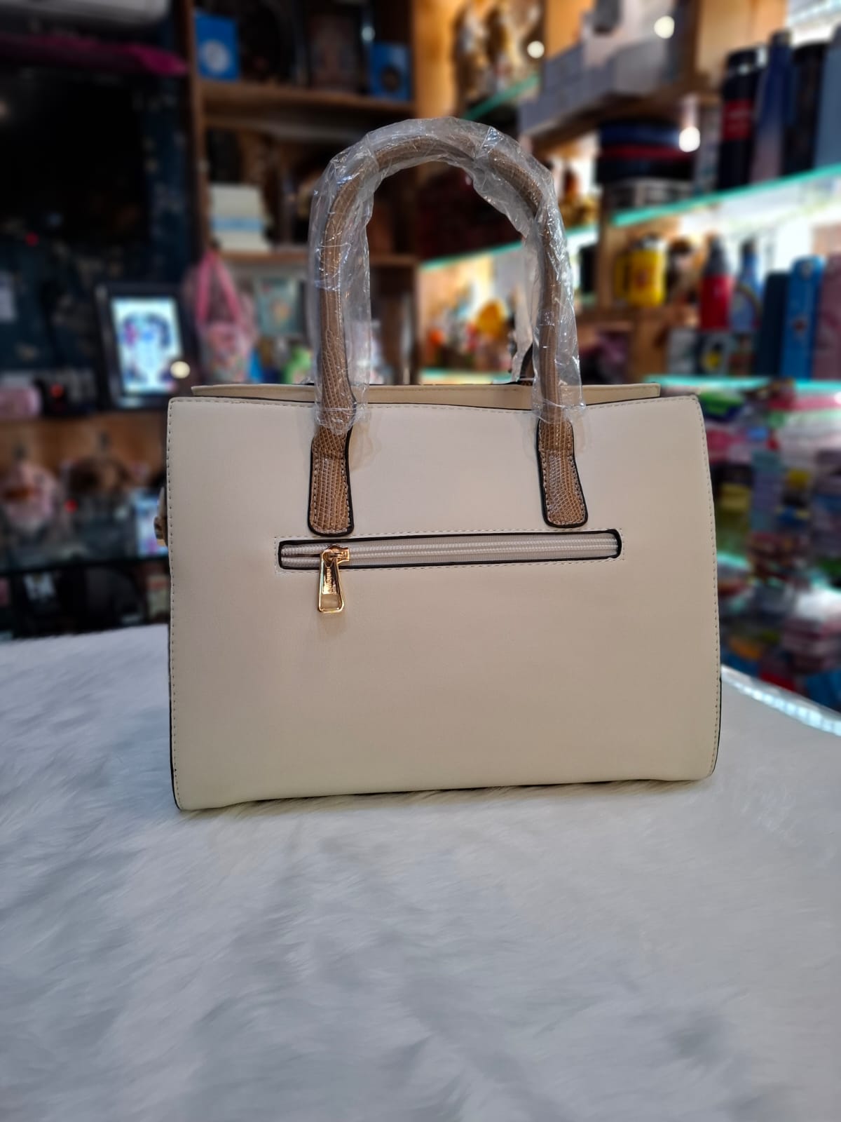 Enigma White Classic Handbag