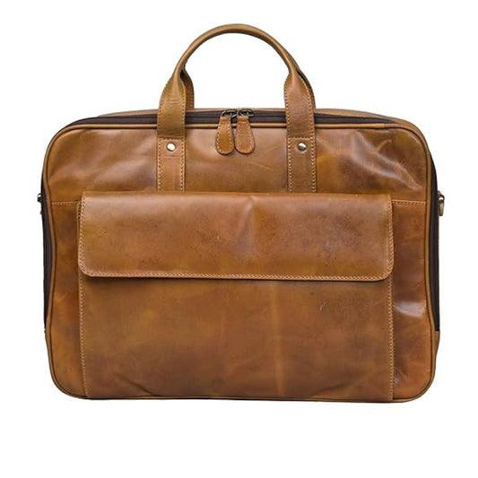 Executive Genuine Leather Laptop Messenger Bag