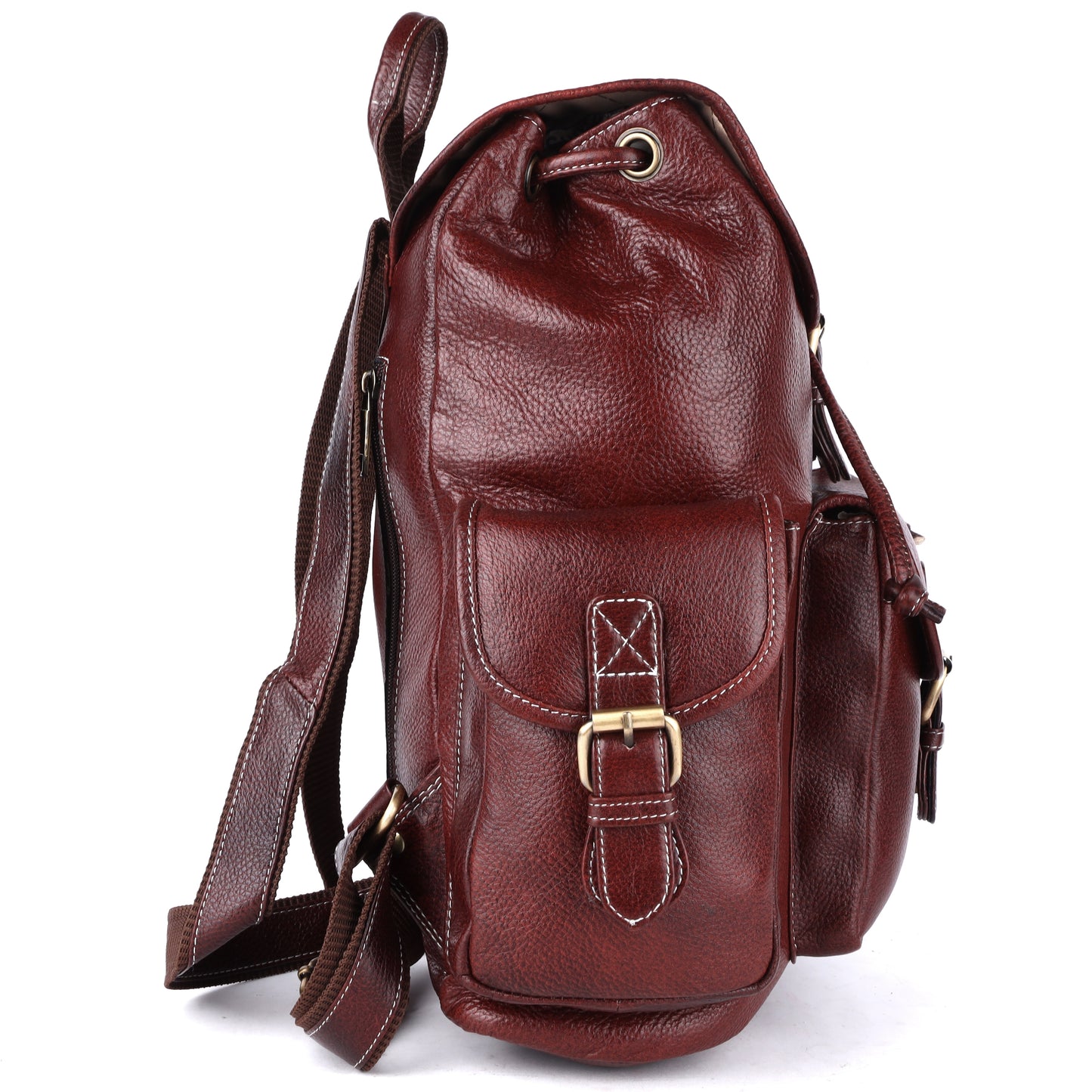 Genuine Leather Laptop Backpack (Brown)