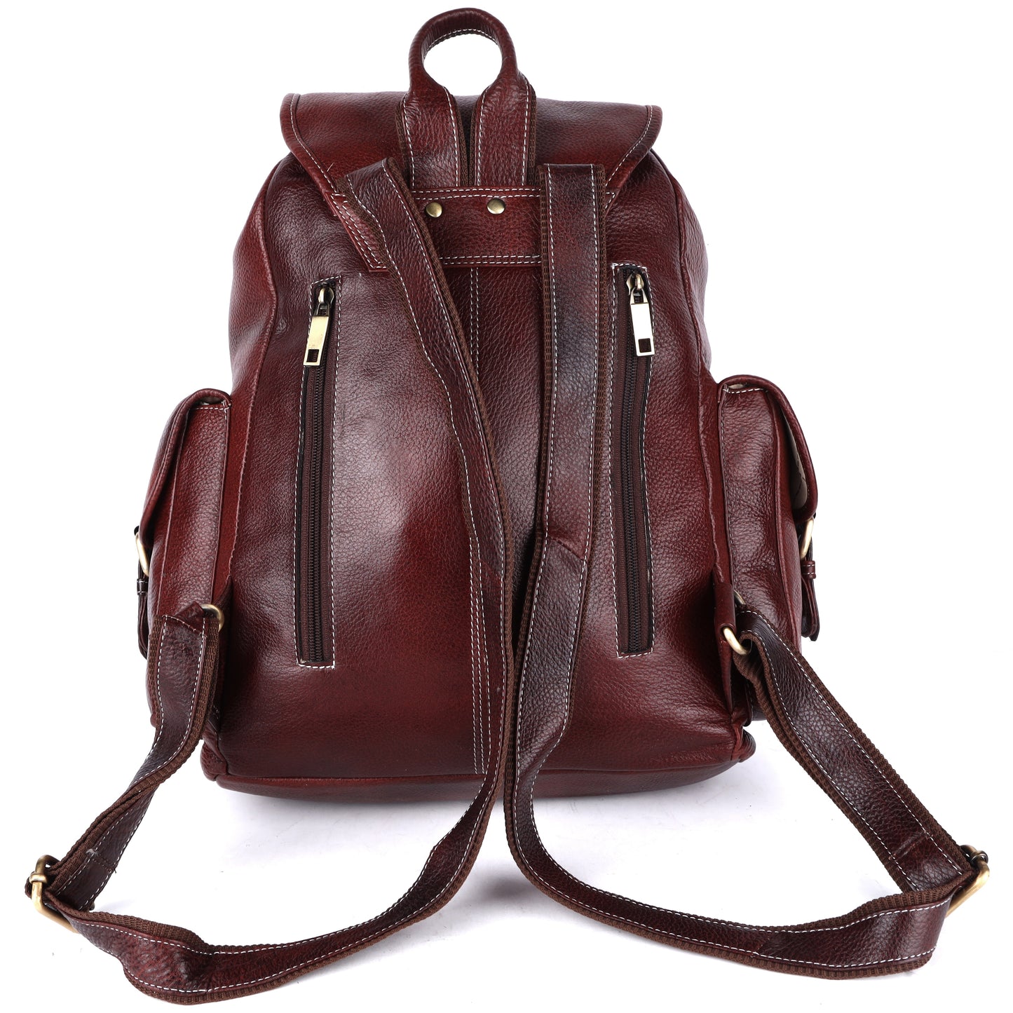 Genuine Leather Laptop Backpack (Brown)