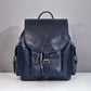 Genuine Leather Navy Blue Multi-Purpose Backpack for Women