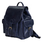 Genuine Leather Navy Blue Multi-Purpose Backpack for Women