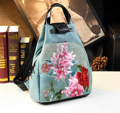 Handcrafted Elegance Embroidered Backpack Sling