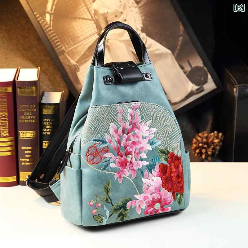 Handcrafted Elegance Embroidered Backpack Sling