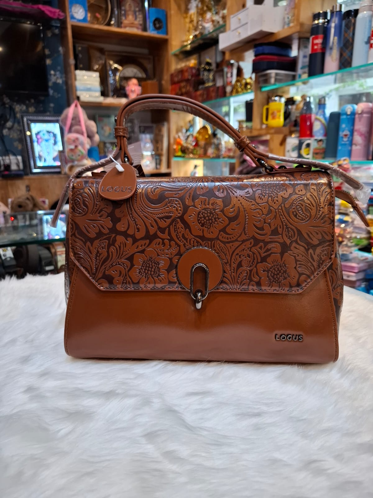 Luxury Brown Graphic Art Handbag