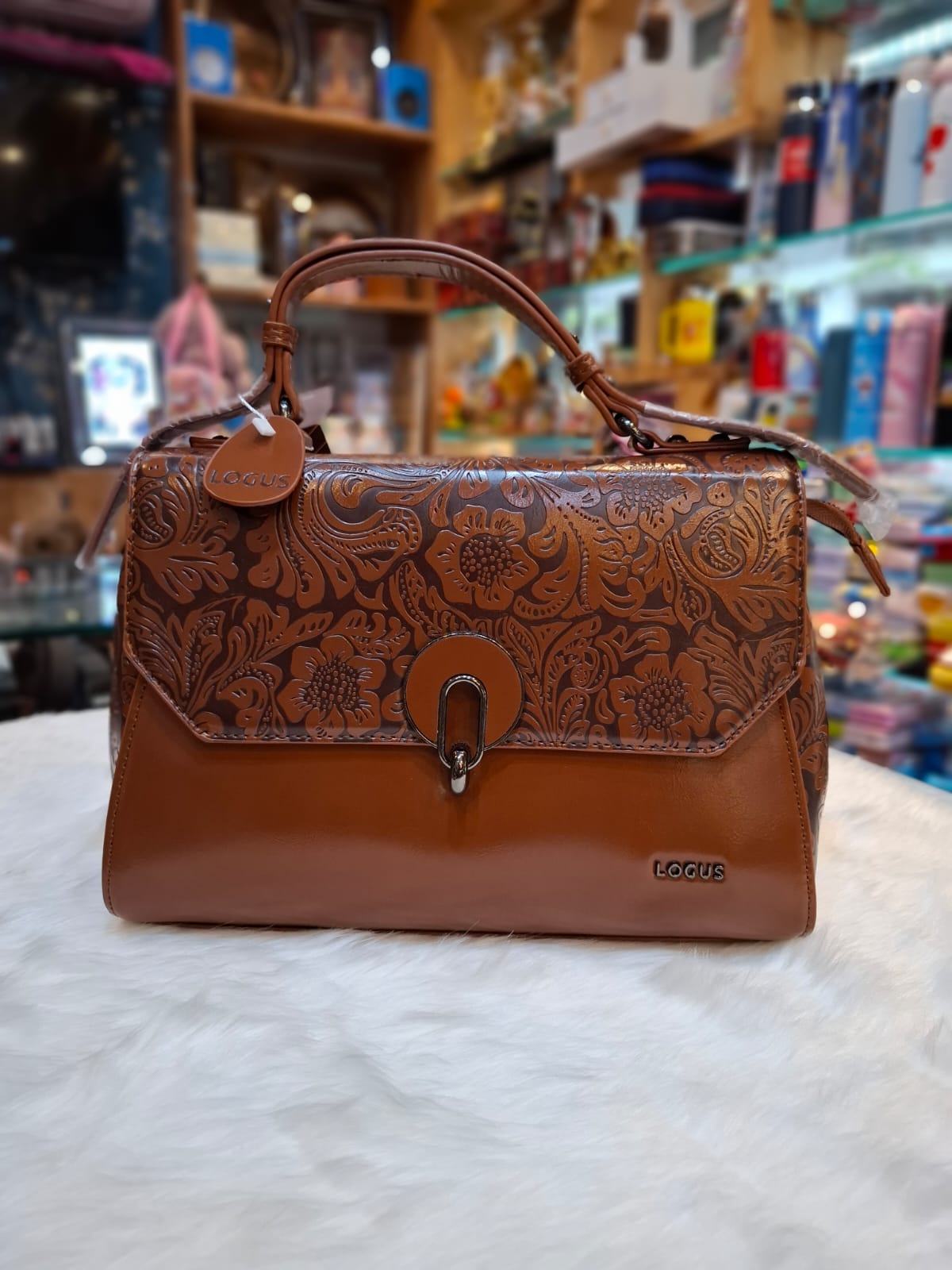 Luxury Brown Graphic Art Handbag