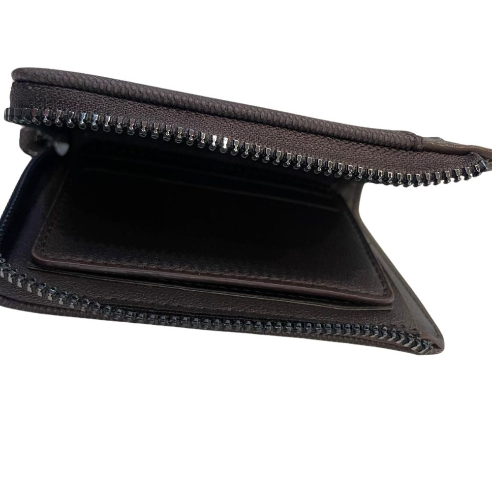 Men's Leather Zipper Wallet - Bifold Multi-Card Holder with Zip Around