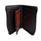 Men's Leather Zipper Wallet - Bifold Multi-Card Holder with Zip Around