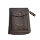 Men's Slim Genuine Leather Wallet with Zippered Coin Pocket and Credit Card Holder