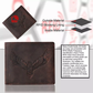 Men's Vintage Brown Leather Bifold Wallet with Eagle Embossing