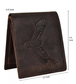 Men's Vintage Brown Leather Bifold Wallet with Eagle Embossing