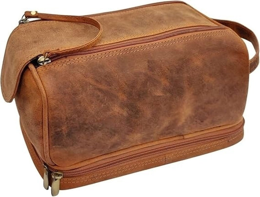 Men's Leather Travel Toiletry Bag