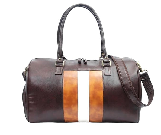 MetroEdge Leather Weekender Duffle Bag