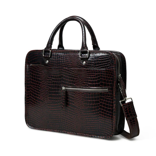 Metro Croco Genuine Leather Briefcase Bag