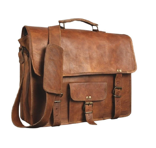 Premium Genuine Leather Laptop Messenger Bag