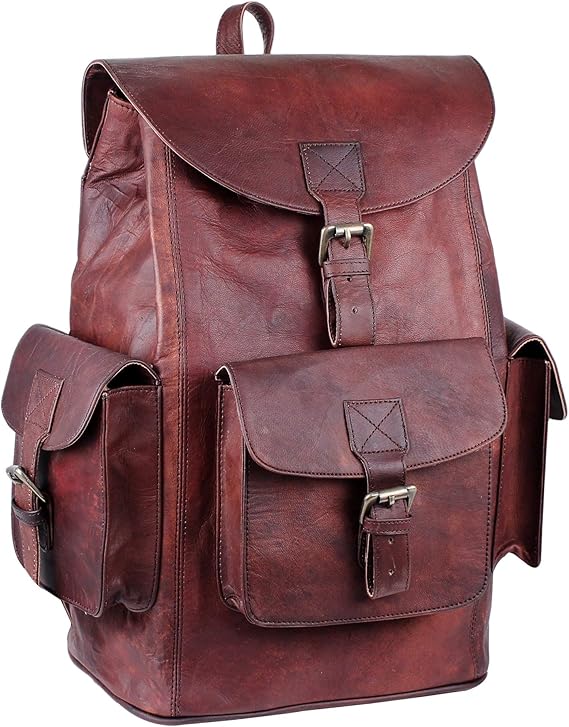 Retro Vintage Genuine Leather Backpack for Men and Women