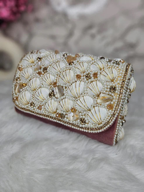 Stunning Shell Pearl Fashion Clutch Handbag