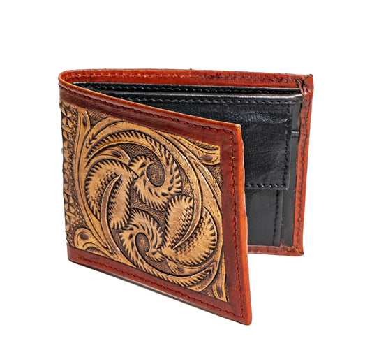 Stylish Embellished Genuine Leather Men's Wallet