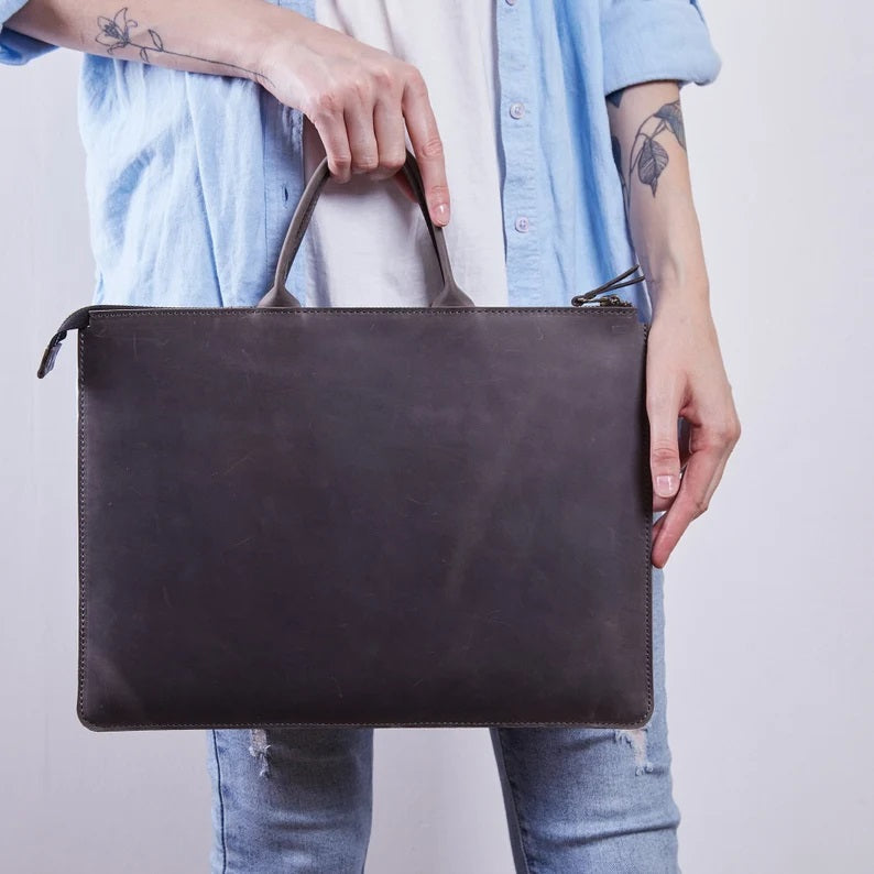 Stylish Tailored Leather Laptop Sleeve Bag