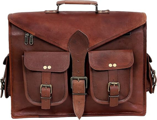 Stylish and Versatile 16-Inch Leather Laptop Messenger Bag