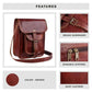 Voyager Unisex Leather Crossbody Messenger Travel Bag with Adjustable Strap