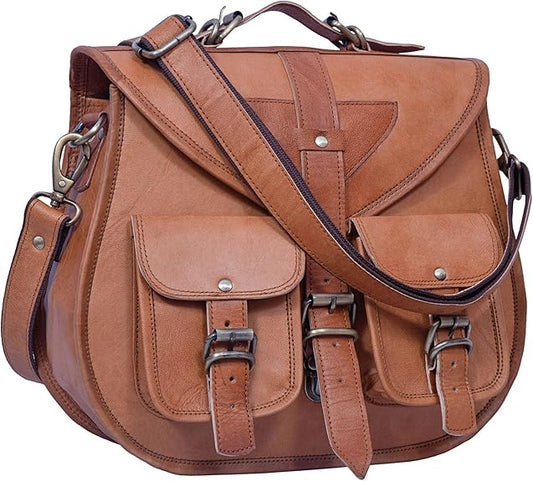 Vintage Brown Crossbody Messenger Handbag