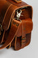 Vintage Brown Leather DSLR Camera Bag, Large Unisex Style