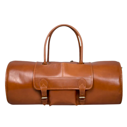 Voyager Tan Leather Travel Duffle