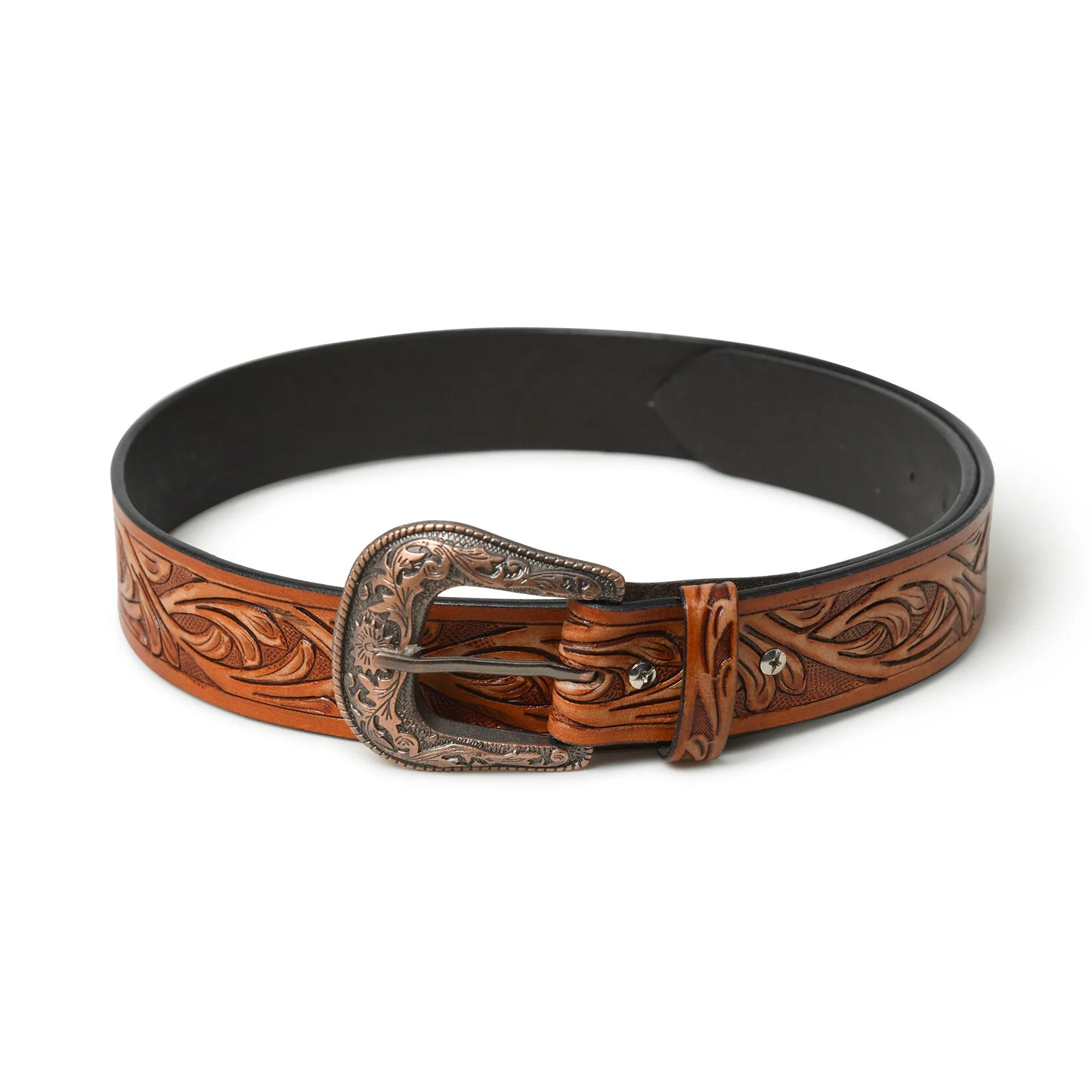 Western Brown Leather Cowboy Belt