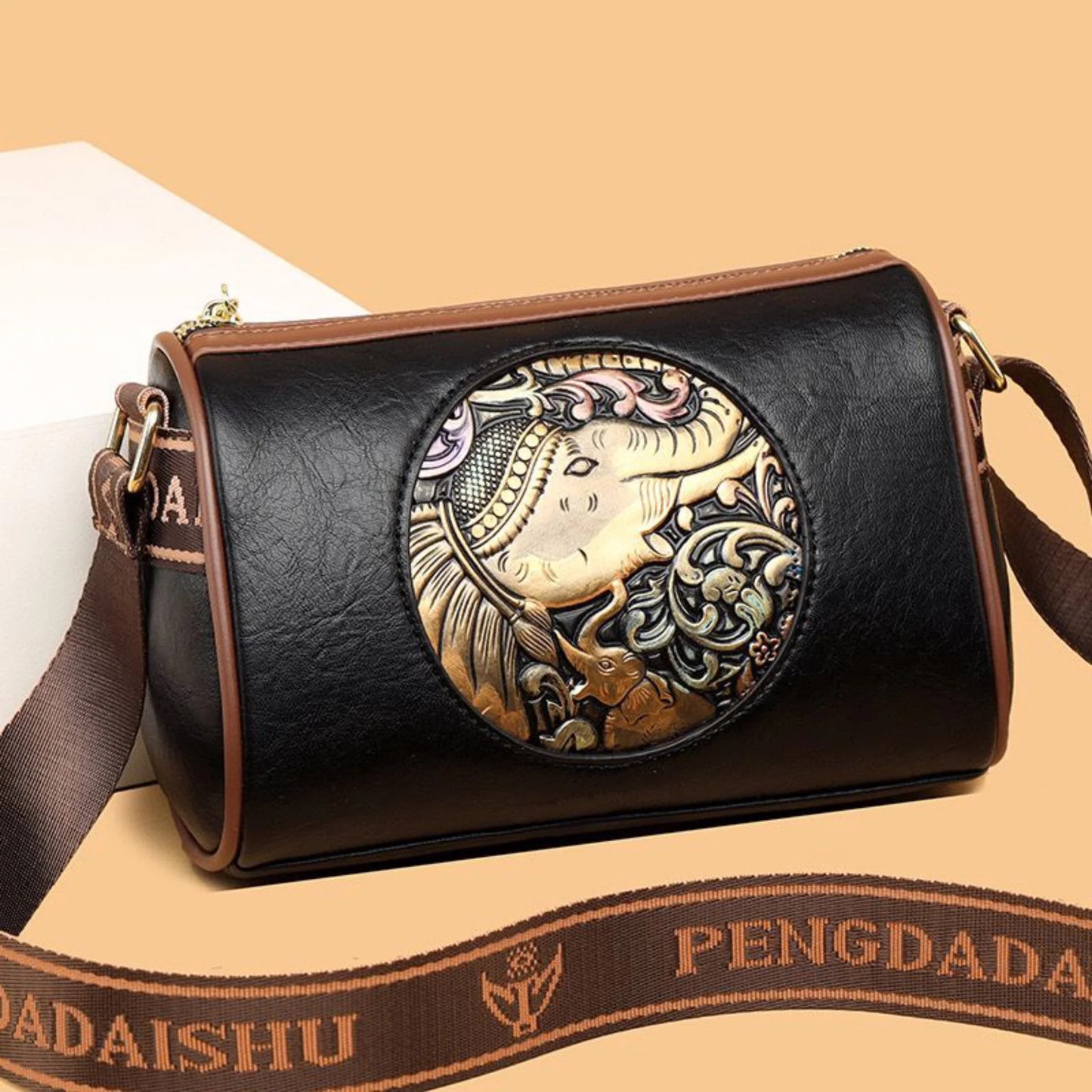 Women's Elegant Elephant Embroidered Sling Bag